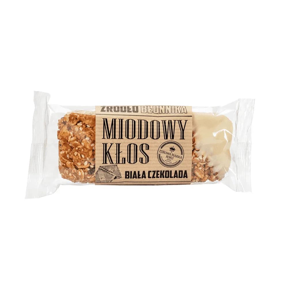 Miodowy kłos baton zbożowy z białą czekoladą 80 g